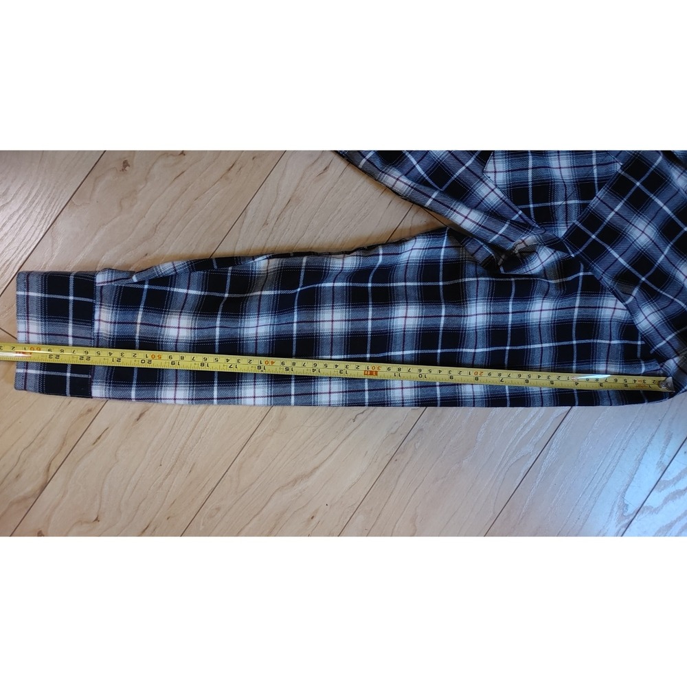Hot Topic Plaid Flannel Cut-Out Back Button-Up Shirt Sz M Goth Grunge Rockabilly - Picture 8 of 9